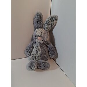 Jellycat Hugo Hare Plush Gray Bunny Rabbit Mottled Rare Stuffed 8"